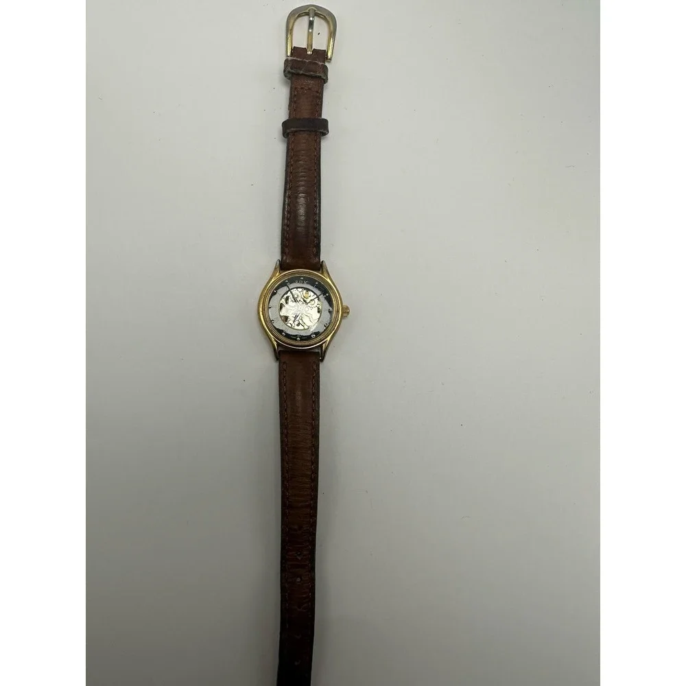 Relic ZR-72100 Ladies Skeleton Watch New Battery 25MM 6.75